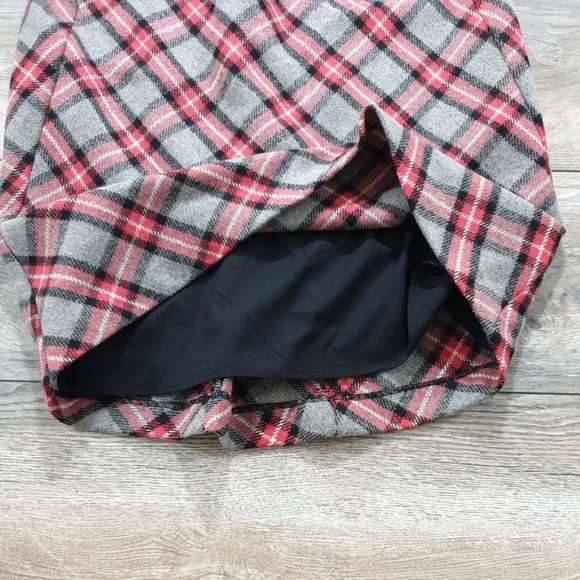 The Limited Womens 28" Waist Skirt ZRed Gray Plaid Wool Size 0 Lined Winter - Picture 4 of 10